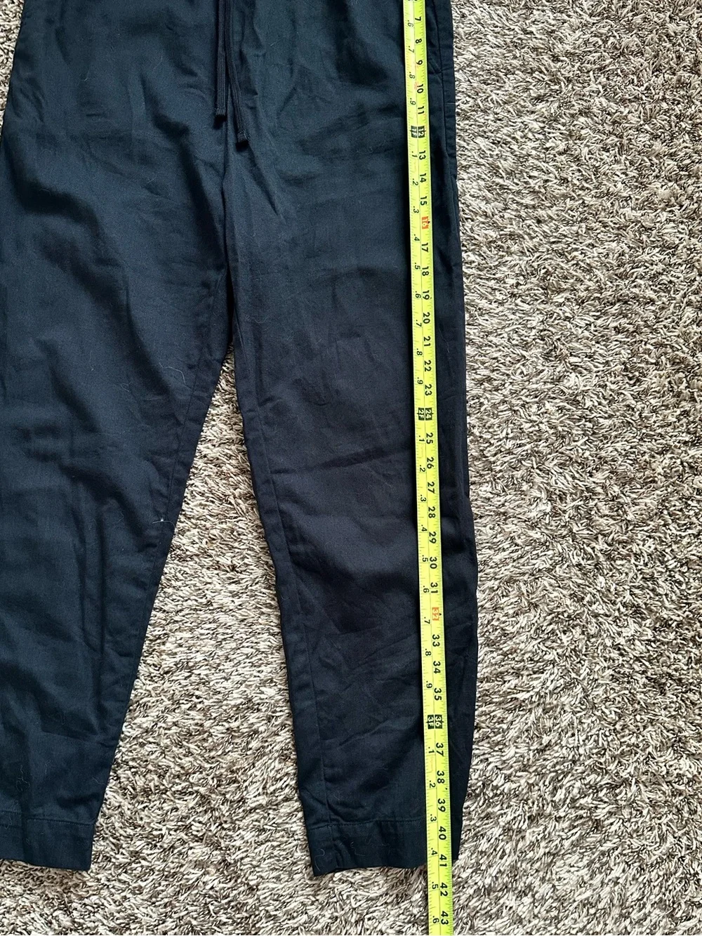 COS Women’s Black Linen Blend Drawstring Pull On Pants Size 10 Minimalist